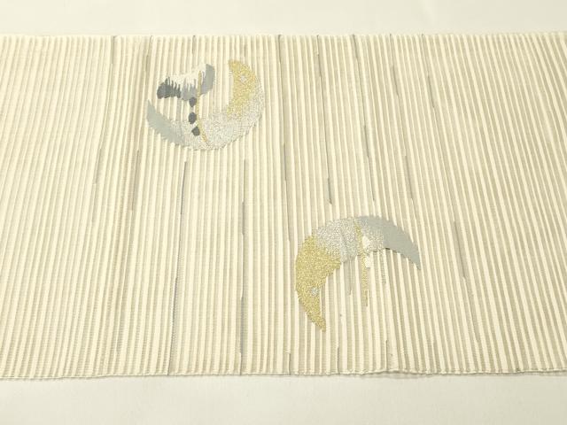 平和屋着物*夏物 八寸名古屋帯 絽綴れ 月 金銀糸 正絹 逸品 CABH5877rv