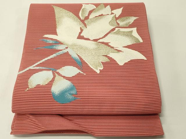 平和屋着物*夏物 八寸名古屋帯 絽綴れ 薔薇 金銀糸 正絹 逸品 CABH5882rv