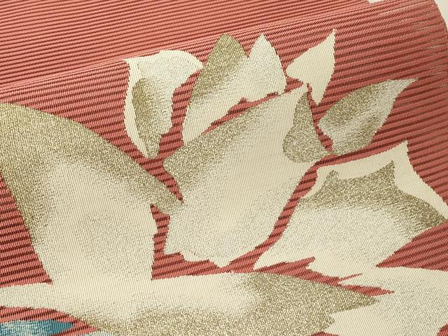 平和屋着物*夏物 八寸名古屋帯 絽綴れ 薔薇 金銀糸 正絹 逸品 CABH5882rv