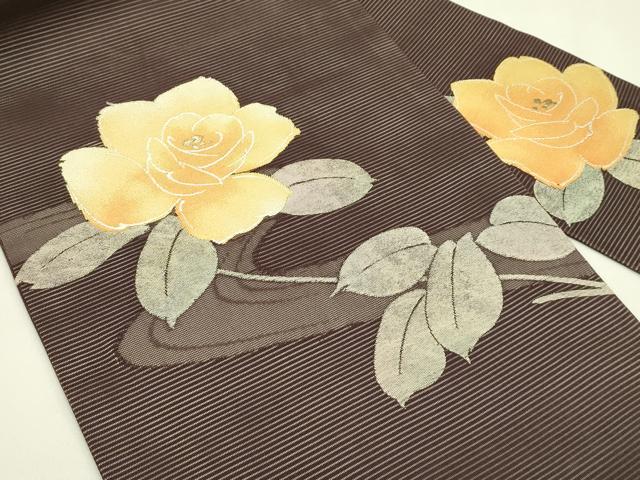 平和屋着物*夏物 九寸名古屋帯 草花文 金糸 正絹 逸品 CABH5897rv