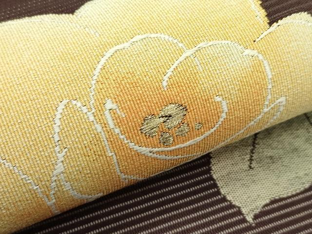 平和屋着物*夏物 九寸名古屋帯 草花文 金糸 正絹 逸品 CABH5897rv