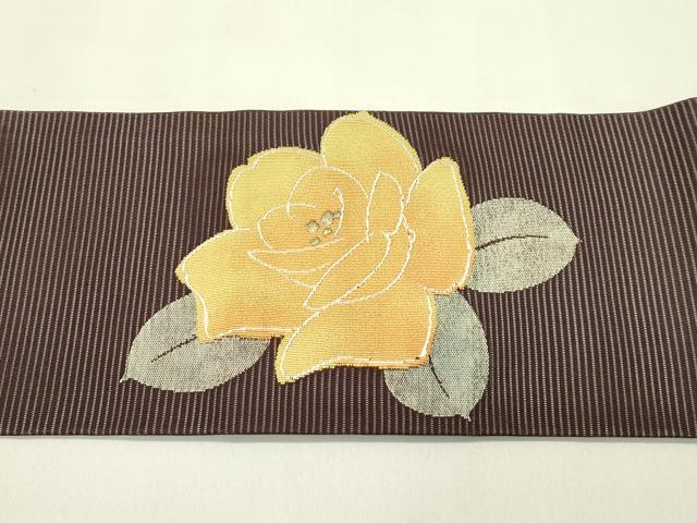 平和屋着物*夏物 九寸名古屋帯 草花文 金糸 正絹 逸品 CABH5897rv