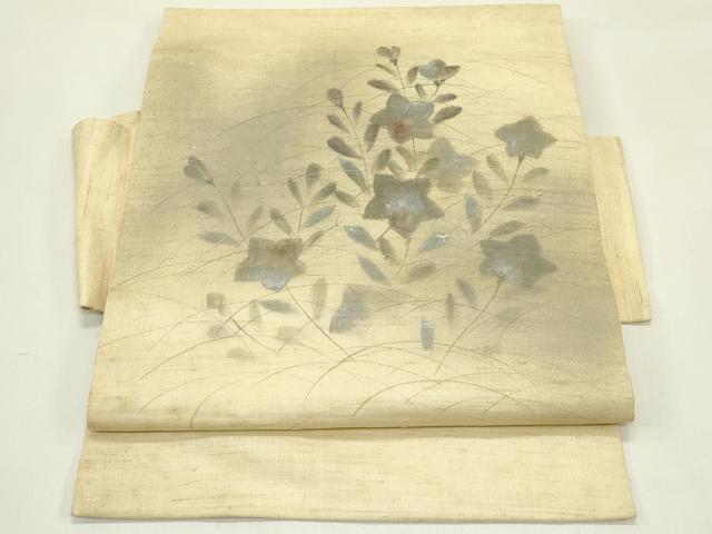 平和屋着物*夏物 つけ帯 手描き 桔梗 麻 逸品 CABH5905rv