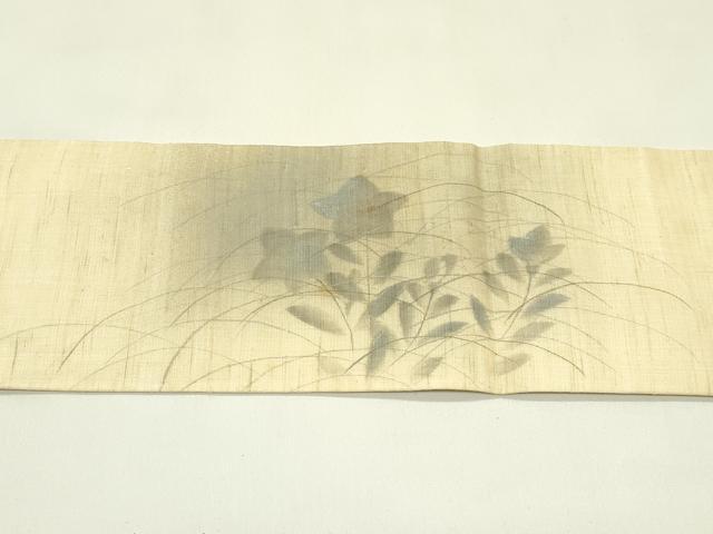 平和屋着物*夏物 つけ帯 手描き 桔梗 麻 逸品 CABH5905rv