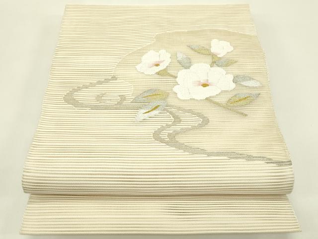平和屋着物*夏物 八寸名古屋帯 絽綴れ 枝花文 金銀糸 正絹 逸品 CABH5911rv
