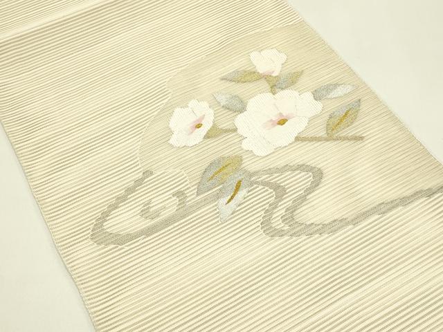 平和屋着物*夏物 八寸名古屋帯 絽綴れ 枝花文 金銀糸 正絹 逸品 CABH5911rv