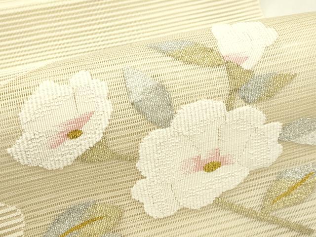 平和屋着物*夏物 八寸名古屋帯 絽綴れ 枝花文 金銀糸 正絹 逸品 CABH5911rv