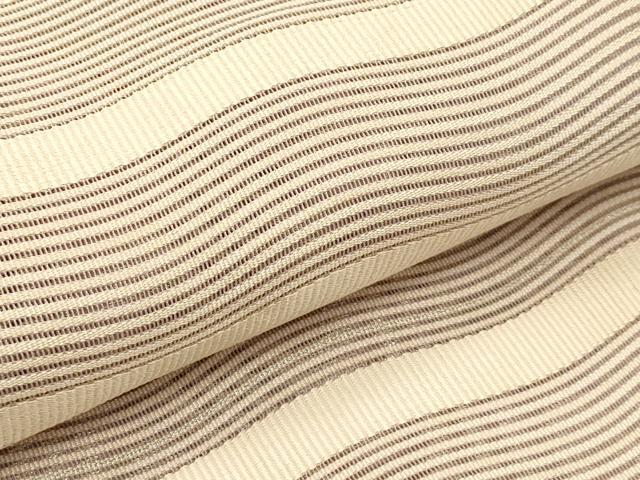 平和屋着物*夏物 八寸名古屋帯 絽綴れ よろけ縞 銀糸 正絹 逸品 CABH5912rv