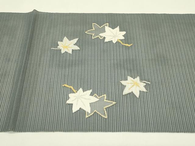 平和屋着物*夏物 八寸名古屋帯 絽綴れ 楓筏文 金銀糸 正絹 逸品 CABH5914rv