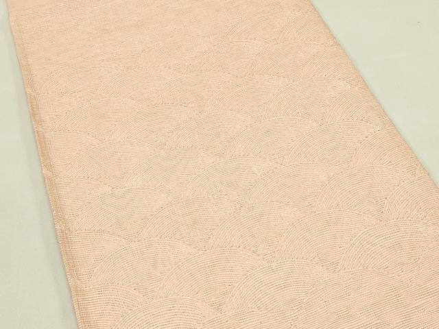 平和屋着物*夏物 太鼓柄袋帯 櫛織 青海波 赤香色 正絹 逸品 CABH5917rv