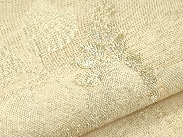 平和屋着物*夏物 六通柄袋帯 草花文 金銀糸 正絹 逸品 CABH5929rv