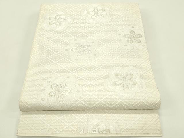 平和屋着物*夏物 六通柄 本袋帯 唐織 菱花文 銀糸 正絹 逸品 CABH5934rv