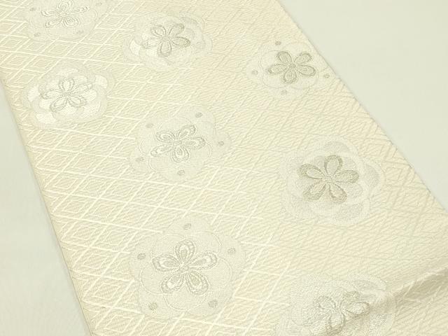 平和屋着物*夏物 六通柄 本袋帯 唐織 菱花文 銀糸 正絹 逸品 CABH5934rv