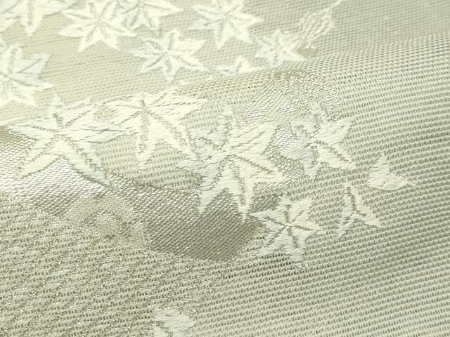 平和屋着物*夏物 六通柄袋帯 唐織 楓絵巻文 銀糸 正絹 逸品 CABH5939rv