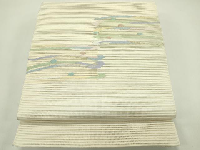 平和屋着物*夏物 八寸名古屋帯 絽綴れ 霞文 金銀糸 正絹 逸品 CABH5943rv
