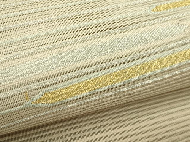 平和屋着物*夏物 八寸名古屋帯 絽綴れ 横段文 金銀糸 正絹 逸品 未使用 CABH5944rv