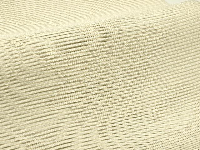 平和屋着物*夏物 八寸名古屋帯 絽綴れ 更紗花文 銀糸 白橡色 正絹 逸品 CABH5945rv