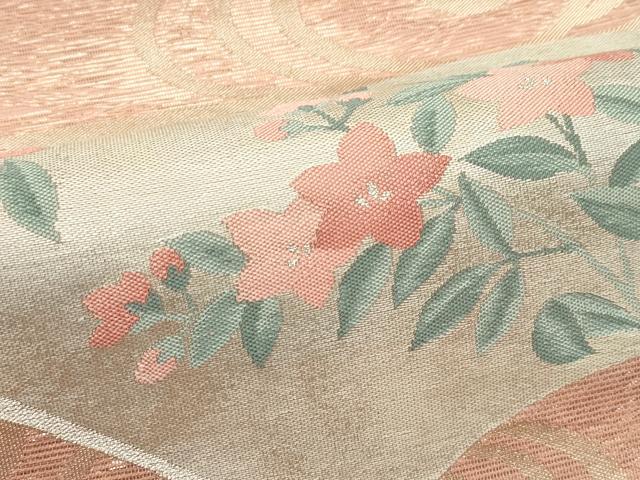 平和屋着物*夏物 六通柄袋帯 地紙桔梗文 銀糸 正絹 逸品 CABH5951rv