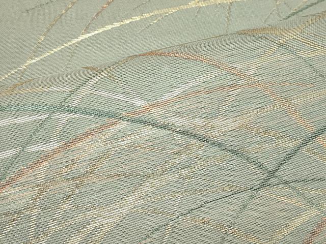 平和屋着物*夏物 六通柄袋帯 芝草文 金糸 正絹 逸品 CABH5954rv