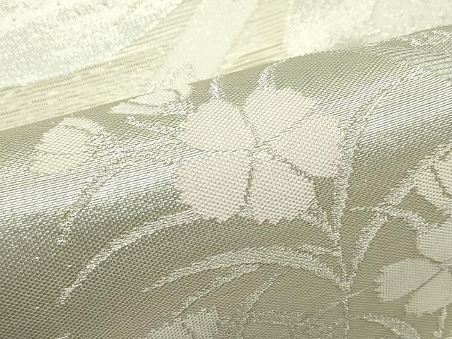 平和屋着物*夏物 六通柄袋帯 草花丸文 銀糸 正絹 逸品 未使用 CABH5974rv