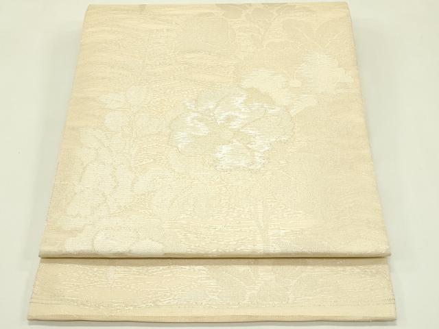 平和屋着物*夏物 六通柄 本袋帯 草花文 銀糸 正絹 逸品 CABH5980rv