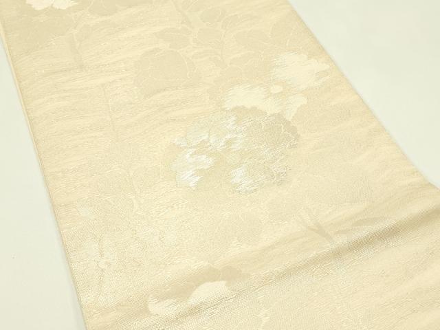 平和屋着物*夏物 六通柄 本袋帯 草花文 銀糸 正絹 逸品 CABH5980rv