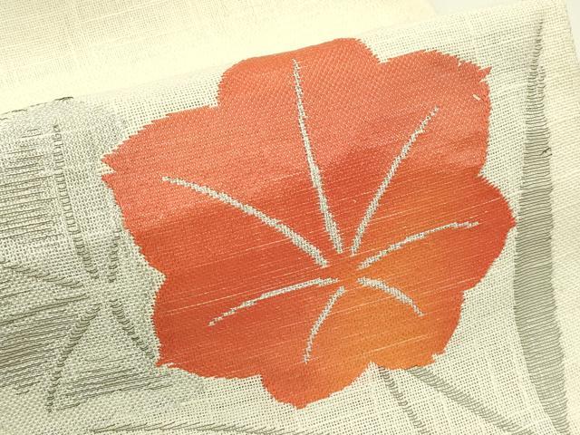 平和屋着物*夏物 八寸名古屋帯 草花文 銀糸 CABH5981rv