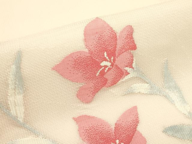 平和屋着物*夏物 九寸名古屋帯 草花文 正絹 逸品 CABH5986rv