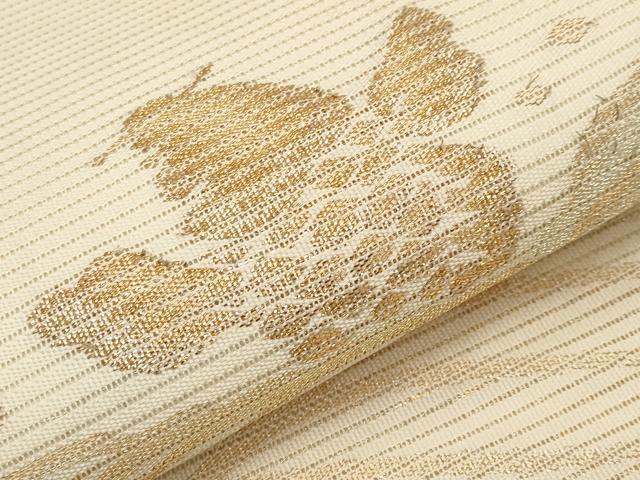 平和屋着物*夏物 九寸開き名古屋帯 鯉 金糸 正絹 逸品 CABH6001tx