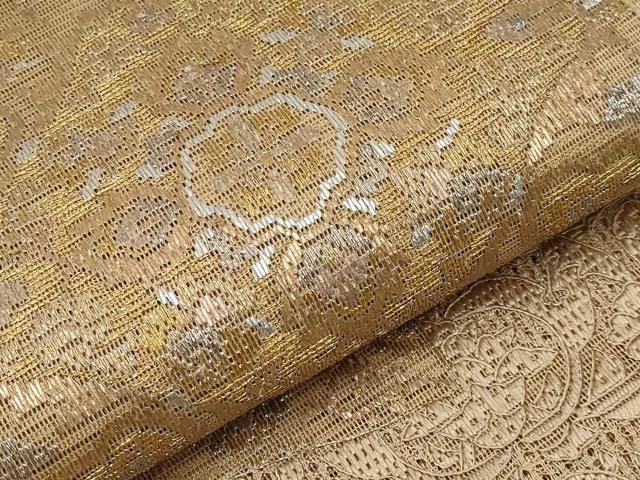 平和屋着物*夏物 太鼓柄袋帯 絽綴れ 絽刺し 区限刺繍 正倉院花唐草文 金銀糸 正絹 逸品 CABH6023tx