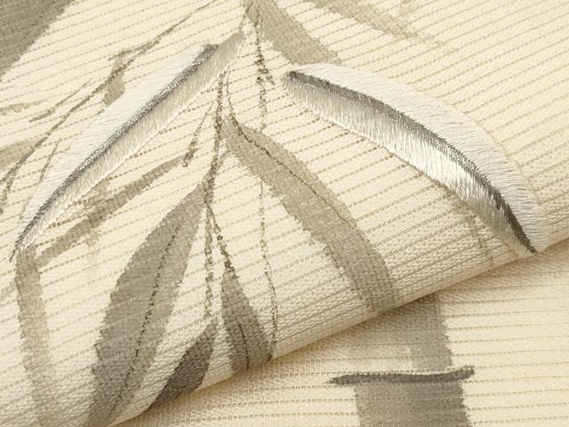 平和屋着物*夏物 九寸名古屋帯 作家物 手描き 刺繍 笹竹文 正絹 逸品 CABH6024tx