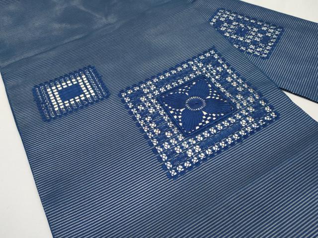 平和屋着物*夏物 九寸名古屋帯 ドロンワーク 色紙花文 正絹 逸品 CABH6046tx