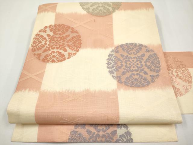 平和屋着物*夏物 九寸名古屋帯 唐織 花丸文 正絹 逸品 CABH6049tx