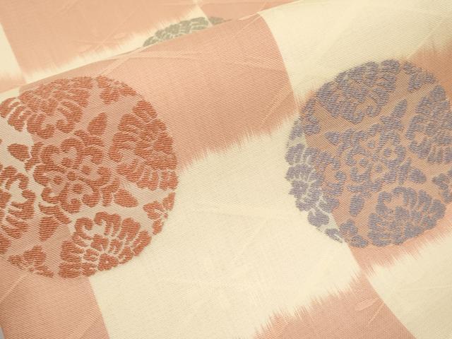 平和屋着物*夏物 九寸名古屋帯 唐織 花丸文 正絹 逸品 CABH6049tx