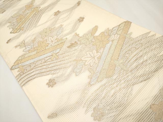 平和屋着物*夏物 六通柄袋帯 花筏文 金銀糸 正絹 逸品 CABH6053tx