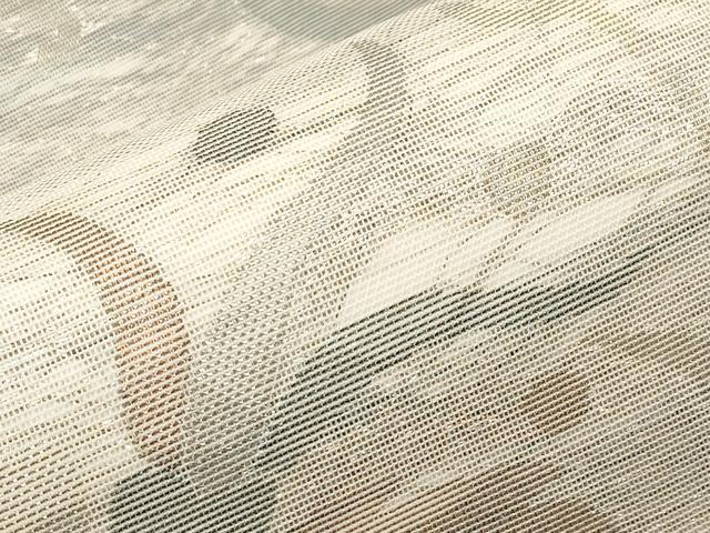 平和屋着物*夏物 六通柄袋帯 草花文 金糸 正絹 逸品 CABH6061tx