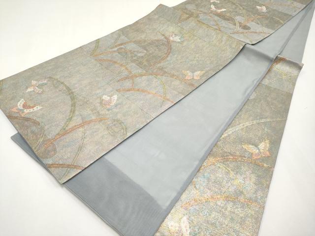 平和屋着物*夏物 六通柄袋帯 舞蝶文 金糸 正絹 逸品 CABH6070tx