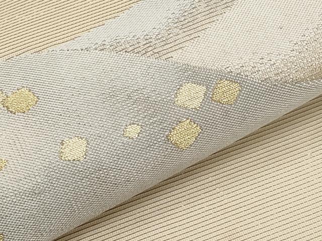 平和屋着物*夏物 九寸名古屋帯 遠山文 金銀糸 正絹 逸品 CABH6084tx