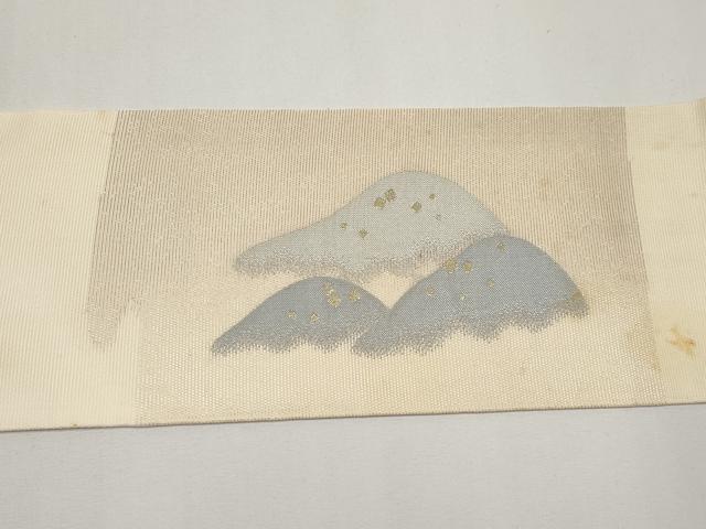 平和屋着物*夏物 九寸名古屋帯 遠山文 金銀糸 正絹 逸品 CABH6084tx