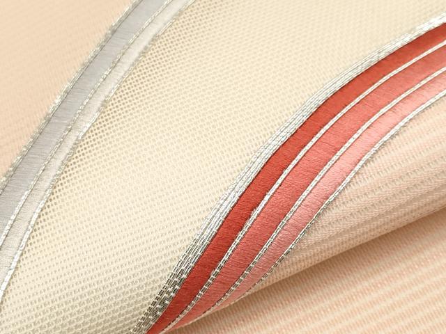 平和屋着物*夏物 九寸名古屋帯 駒刺繍 遠山文 正絹 逸品 CABH6089tx