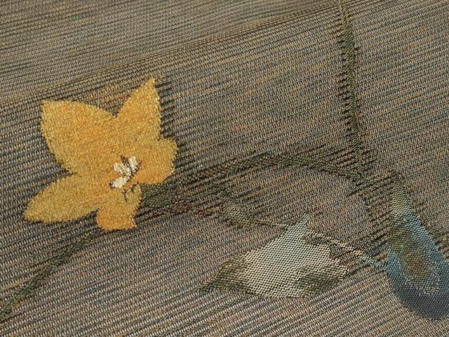 平和屋着物*夏物 九寸名古屋帯 桔梗 金糸 正絹 逸品 CABH6091tx