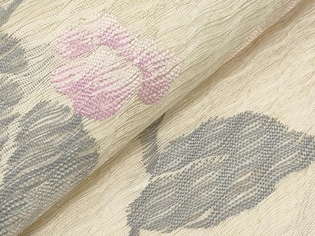 平和屋着物*夏物 六通柄袋帯 枝花文 銀糸 正絹 逸品 CABH6099tx