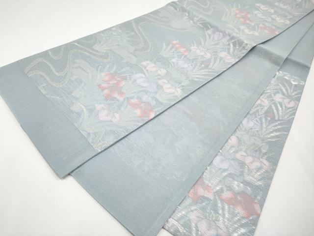 平和屋着物*夏物 六通柄袋帯 杜若 銀糸 CABH6100tx