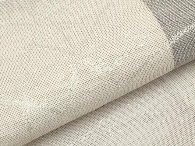 平和屋着物*夏物 六通柄袋帯 市松楓文 銀糸 正絹 逸品 CABH6101tx