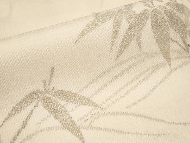 平和屋着物*夏物 九寸名古屋帯 笹 金糸 正絹 逸品 CABH6106tx