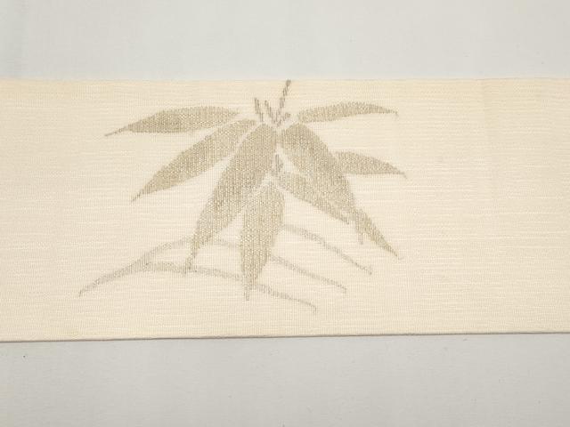 平和屋着物*夏物 九寸名古屋帯 笹 金糸 正絹 逸品 CABH6106tx