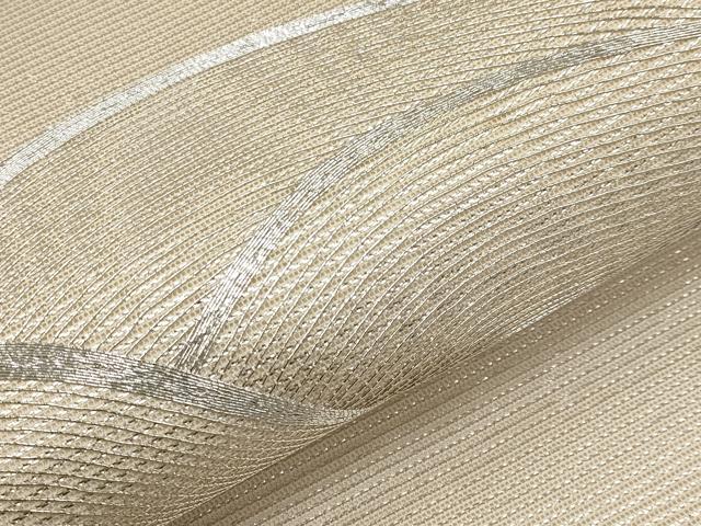 平和屋着物*夏物 九寸名古屋帯 駒刺繍 流線文 銀糸 正絹 逸品 CABH6107tx