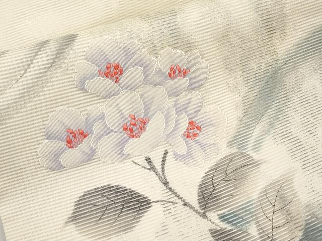 平和屋着物*夏物 九寸名古屋帯 手描き 枝花文 正絹 逸品 CABH6111tx