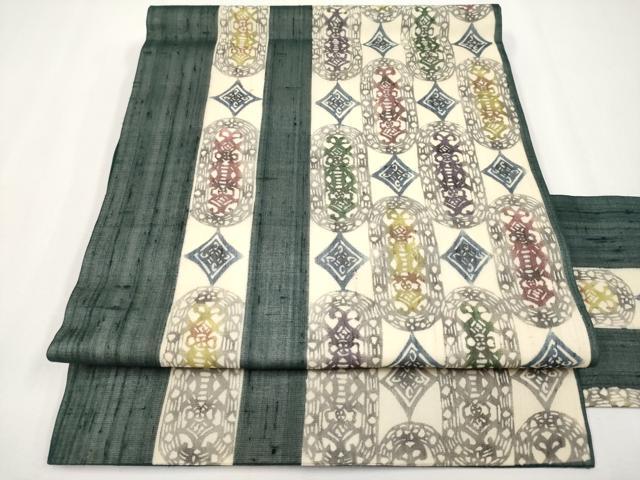 平和屋着物*夏物 九寸名古屋帯 紅型 吉祥間道 正絹 逸品 CABH6113tx