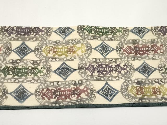 平和屋着物*夏物 九寸名古屋帯 紅型 吉祥間道 正絹 逸品 CABH6113tx